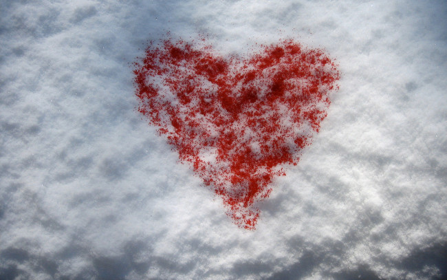 Обои картинки фото праздничные, день святого валентина,  сердечки,  любовь, снег, сердечко