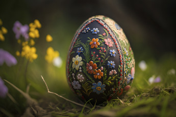 Картинка праздничные пасха яйцо трава
