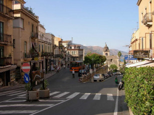 Картинка италия сицилия таормина города улицы площади набережные