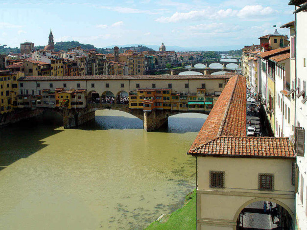 Обои картинки фото мост, понте, векьо, флоренция, италия, города
