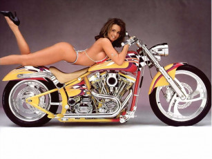 обоя мотоциклы, мото, девушкой