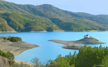 Картинка france lago di serre poncon природа реки озера