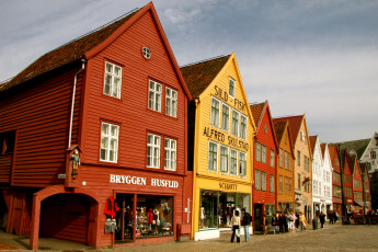 Картинка города улицы площади набережные bryggen bergen norway