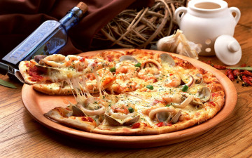 Картинка 339624 еда пицца кальмар креветки