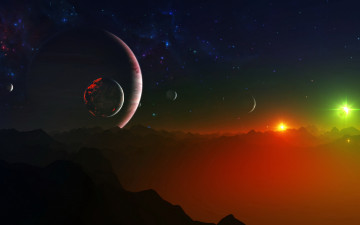 Картинка 3д графика atmosphere mood атмосфера настроения звезды планеты