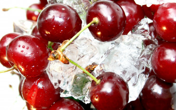 Картинка еда вишня черешня лед ягоды