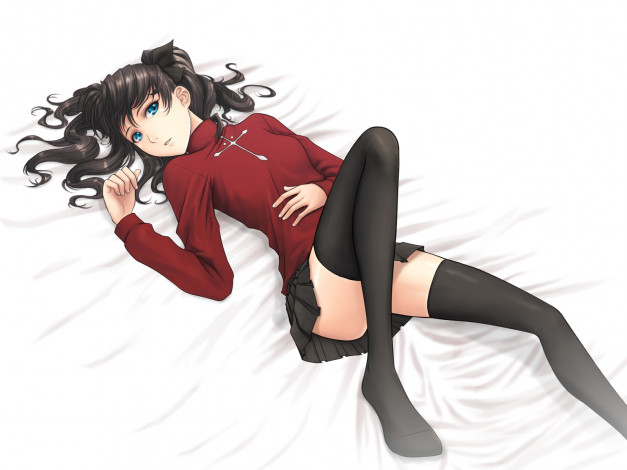 Обои картинки фото tohsaka, rin, аниме, fate, stay, night