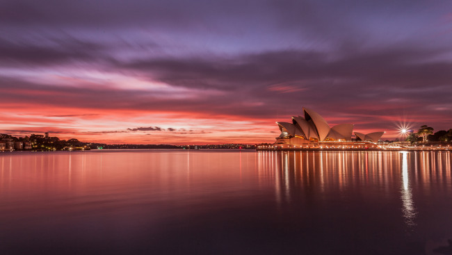 Обои картинки фото sydney, australia, города, сидней, австралия, opera, house, закат