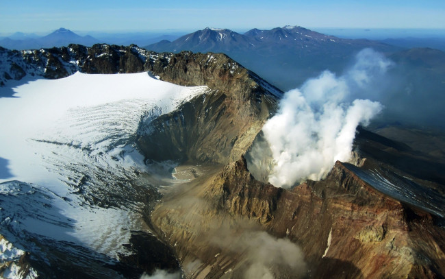 Обои картинки фото природа, стихия, камчатка, вулкан, сопки