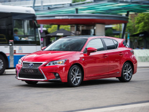 обоя автомобили, lexus, ct, 200h, f-sport, au-spec, 2014, красный