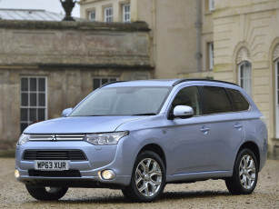 Картинка автомобили mitsubishi outlander phev uk-spec серый