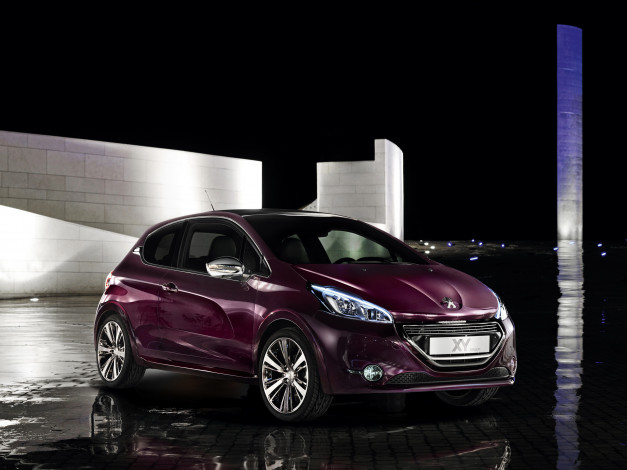 Обои картинки фото 2012 peugeot 208 xy, автомобили, peugeot, вишневый