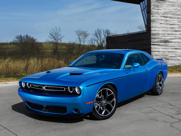 Обои картинки фото автомобили, dodge, 2015, синий, lc, sxt, challenger