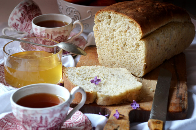 Обои картинки фото еда, разное, чай, хлеб