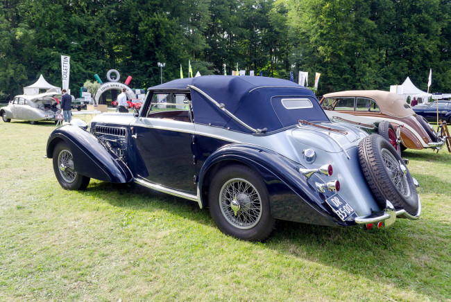 Обои картинки фото delahaye 135 m convertible 1937, автомобили, выставки и уличные фото, выставка, ретро, история, автошоу