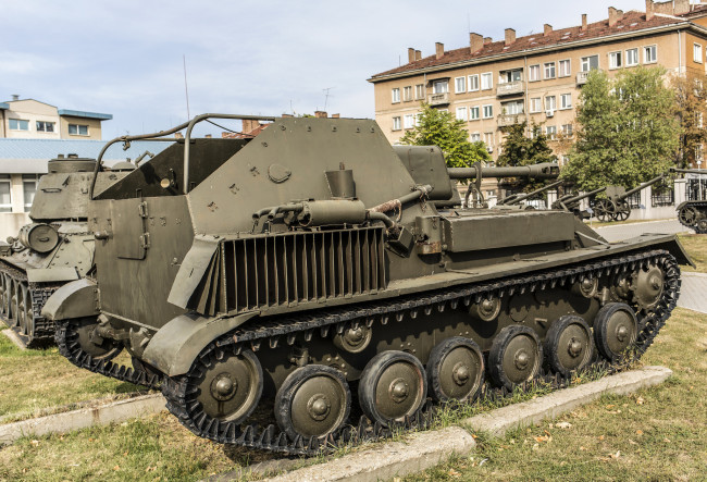 Обои картинки фото su-76m, техника, военная техника, самоходная, артелеристкая, установка