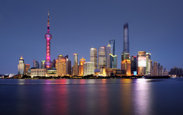 Картинка lujiazui+shanghai города шанхай+ китай небоскребы побережье