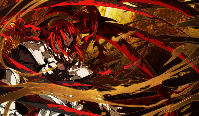 Обои картинки фото аниме, kajiri kamui kagura, клинки, оружие, демон, доспех, g, yuusuke, мужчина