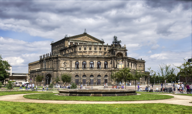 Обои картинки фото dresden, города, дрезден , германия, театр, площадь