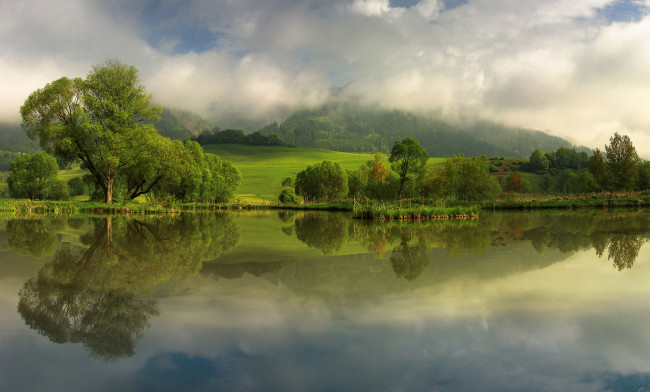 Обои картинки фото природа, реки, озера, май, весна, река, раттенберг, австрия