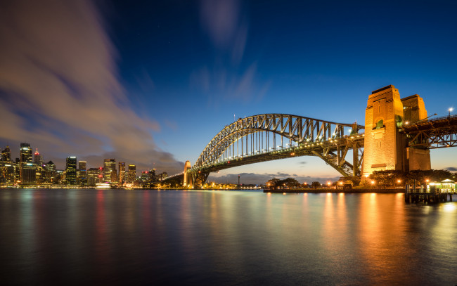 Обои картинки фото sydney harbour, города, сидней , австралия, пролив, мост, гавань