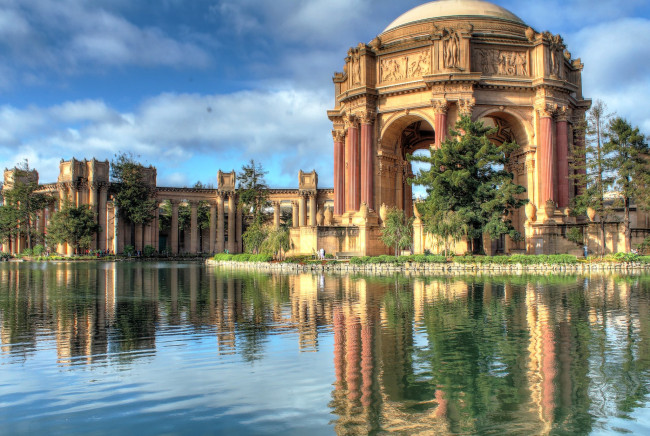 Обои картинки фото palace of fine arts,  san francisco usa, города, сан-франциско , сша, башни, замок, водоем