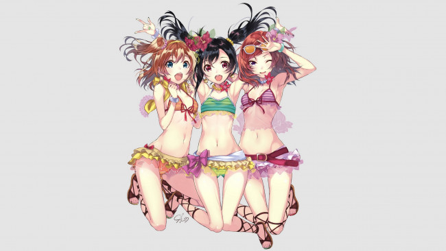 Обои картинки фото аниме, love live,  school idol project, девочки