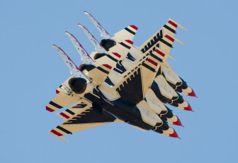 Картинка авиация боевые+самолёты f-16 fighting falcon истребители thunderbird