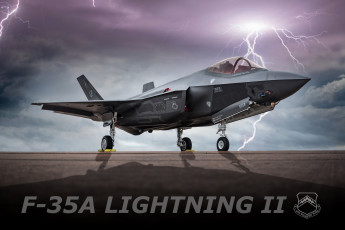 Картинка авиация боевые+самолёты lightning ii истребитель-бомбардировщик f-35 lockheed martin