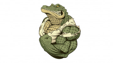 Картинка рисованное животные +крокодилы бицепс кожа клики крокодил мускулы