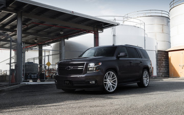 Картинка chevrolet+tahoe +ltz+ 2018 автомобили chevrolet gray tahochevrolet шевроле джип tuning black big suv черный ltz tahoe