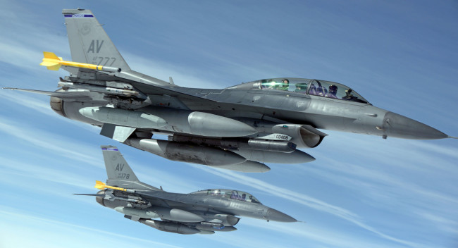 Обои картинки фото авиация, боевые самолёты, истребители, абина, fighting, falcon, f-16, пилоты