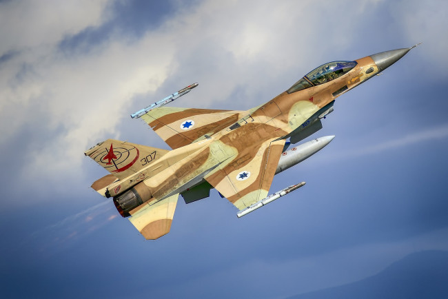 Обои картинки фото авиация, боевые самолёты, general, dynamics, f-16c, barak