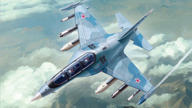 Обои картинки фото авиация, 3д, рисованые, v-graphic, истребитель, боевой, вылет, военно-воздушные, силы