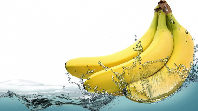 Обои картинки фото еда, бананы, вода