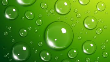 обоя 3д графика, текстуры ,  textures, фон, зеленый, капли, пузыри