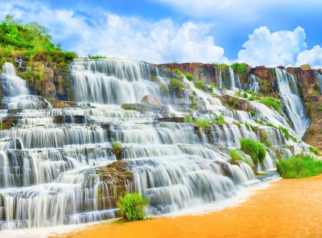 Обои картинки фото pongour falls, vietnam, природа, водопады, pongour, falls