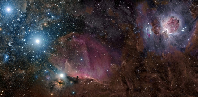 Обои картинки фото космос, звезды, созвездия, пыль, газ, туманность, орион, созвездие