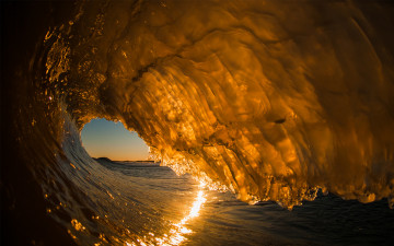 Картинка природа стихия брызги море закат волна