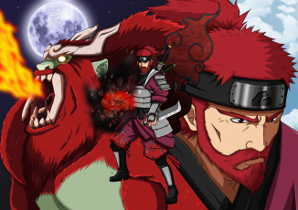 Картинка аниме naruto red hair by rollando35 roshi biju pride moon sword armor yonbi horn hitaiate japanese shinobi shippuden jinchuuriki son goku anime ken redhead blade fang ninja