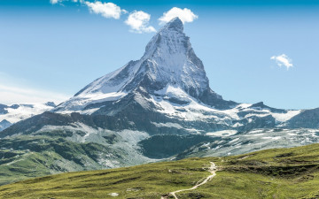 Картинка маттернхорн +альпы +швейцария природа горы небо снег скала дорога гора