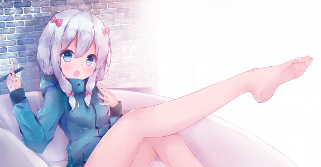 Обои картинки фото аниме, eromanga-sensei, девушка, взгляд, фон