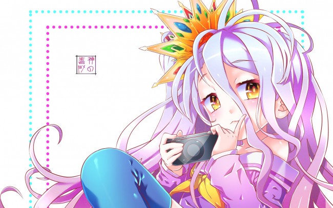 Обои картинки фото аниме, no game no life, фон, взгляд, девушка