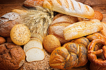 Картинка еда хлеб +выпечка колосья зерна плетенка батон