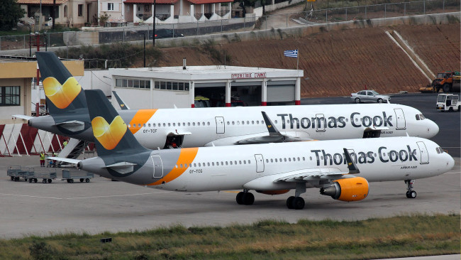 Обои картинки фото airbus a321 airline thomas cook, авиация, пассажирские самолёты, самолеты, аэродром