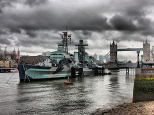 Картинка hms belfast корабли крейсеры линкоры эсминцы англия темза линкор бэлфаст стоянка