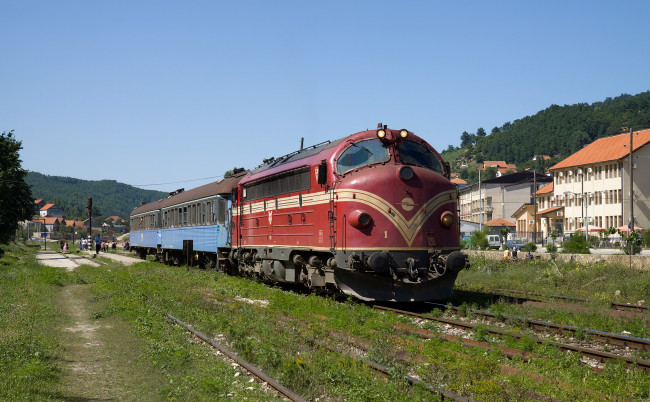 Обои картинки фото техника, поезда, локомотив, вагоны, пути
