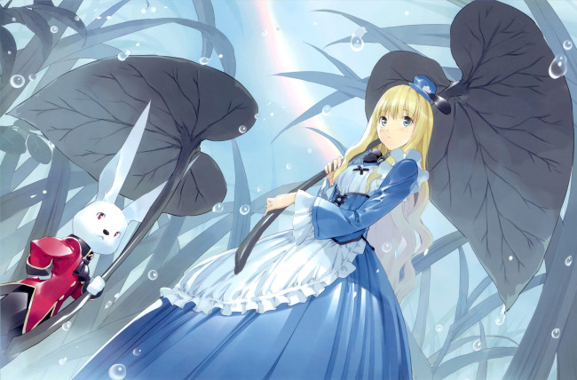 Обои картинки фото аниме, alice, in, wonderland, white, rabbit