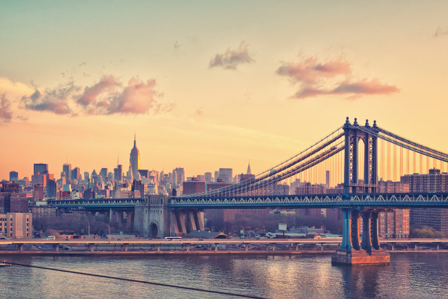 Обои картинки фото new, york, city, города, нью, йорк, сша, manhattan, bridge
