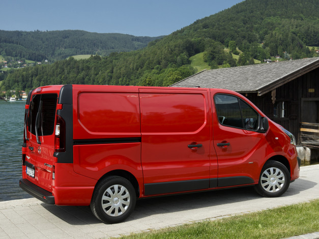 Обои картинки фото автомобили, opel, красный, 2014г, biturbo, van, vivaro